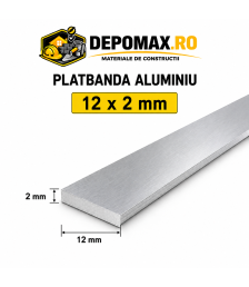 Platbanda aluminiu 12 x 2 mm, 6 metri (EN-AW 6060)